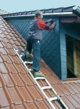 Лестница для крыши из алюминия и дерева, 16 перекладин