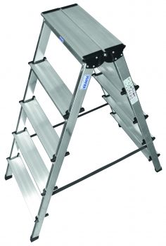DOPPLO Двусторонняя стремянка, 2 х 5 ступенек, раб. высота 2,86 м. DOPPLO Двусторонняя стремянка, 2 х 5 ступенек, раб. высота 2,86 м.