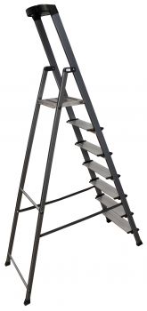 SECURO Стремянка, анодированные боковины, 7 ступеней 125 мм SECURO Стремянка, анодированные боковины, 7 ступеней 125 мм