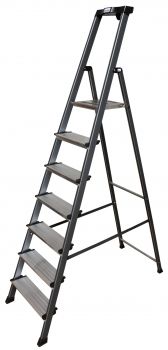 SECURO Стремянка, анодированные боковины, 7 ступеней 125 мм SECURO Стремянка, анодированные боковины, 7 ступеней 125 мм