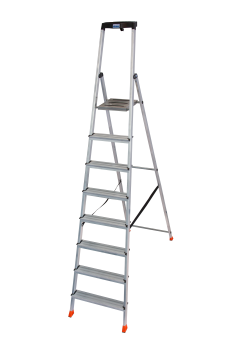 SAFETY Стремянка с большой полкой, 8 ступеньки, раб. высота 3,71 м. SAFETY Стремянка с большой полкой, 8 ступеньки, раб. высота 3,71 м.