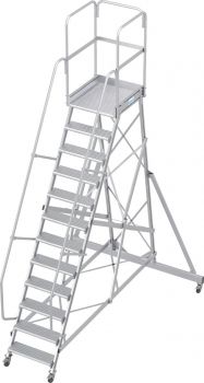Односторонняя передвижная лестница с площадкой CORDA, 1х12 Односторонняя передвижная лестница с площадкой CORDA, 1х12